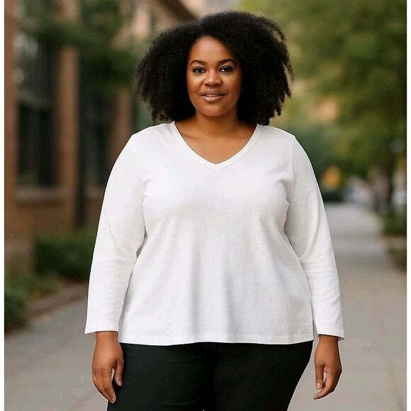 Eileen Fisher Organic Cotton T-Shirt Womens Plus Size 3X White Oversize NWT READ - Picture 1 of 15